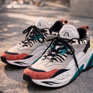 Zara Multicolor Zebra Print Sneakers